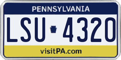 PA license plate LSU4320