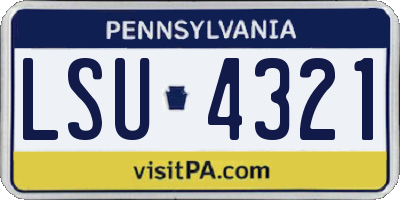 PA license plate LSU4321