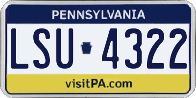 PA license plate LSU4322