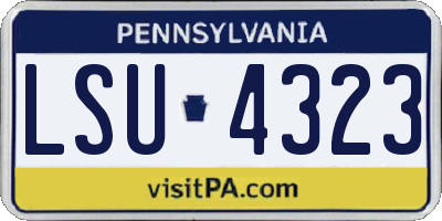 PA license plate LSU4323