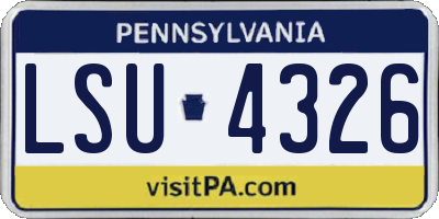 PA license plate LSU4326