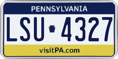 PA license plate LSU4327