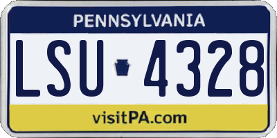 PA license plate LSU4328