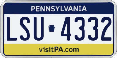 PA license plate LSU4332