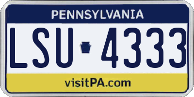 PA license plate LSU4333