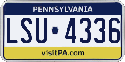 PA license plate LSU4336