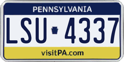 PA license plate LSU4337