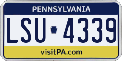 PA license plate LSU4339