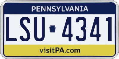 PA license plate LSU4341