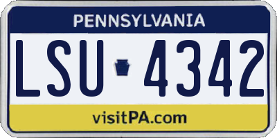 PA license plate LSU4342
