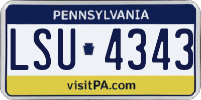 PA license plate LSU4343