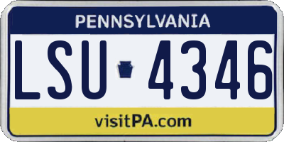 PA license plate LSU4346
