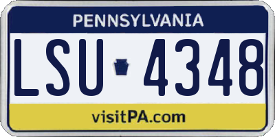 PA license plate LSU4348