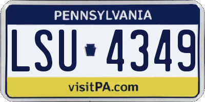 PA license plate LSU4349