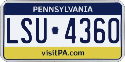 PA license plate LSU4360
