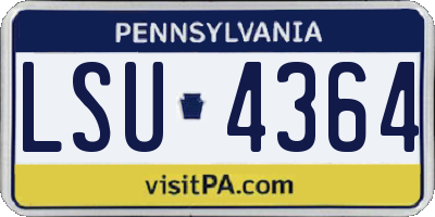 PA license plate LSU4364