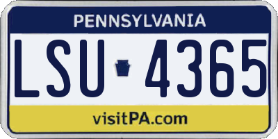 PA license plate LSU4365