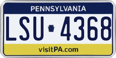 PA license plate LSU4368