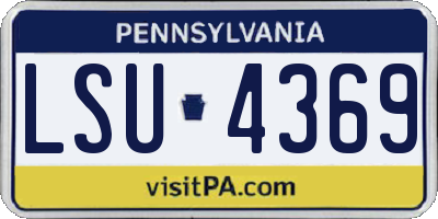 PA license plate LSU4369