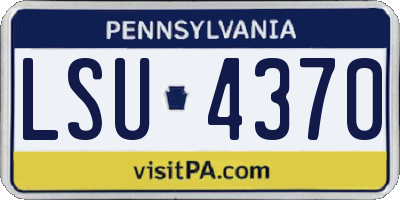 PA license plate LSU4370