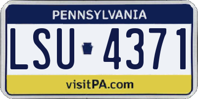 PA license plate LSU4371