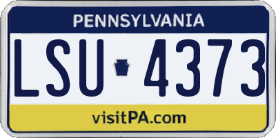 PA license plate LSU4373