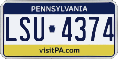 PA license plate LSU4374