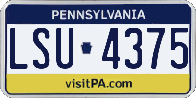 PA license plate LSU4375
