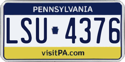 PA license plate LSU4376
