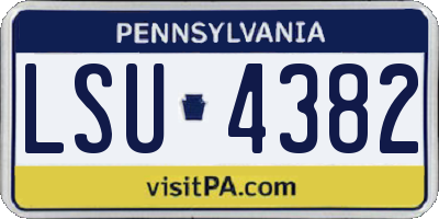 PA license plate LSU4382