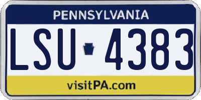 PA license plate LSU4383
