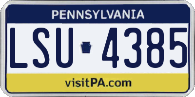 PA license plate LSU4385