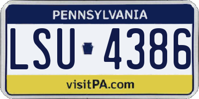 PA license plate LSU4386