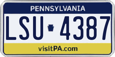 PA license plate LSU4387