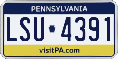 PA license plate LSU4391