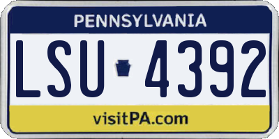 PA license plate LSU4392