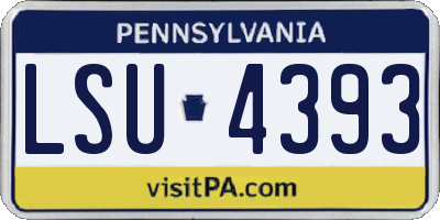 PA license plate LSU4393