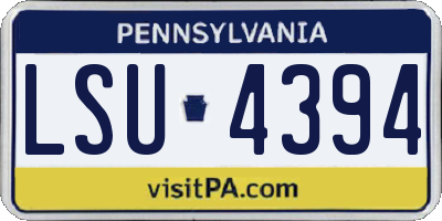 PA license plate LSU4394