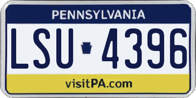 PA license plate LSU4396