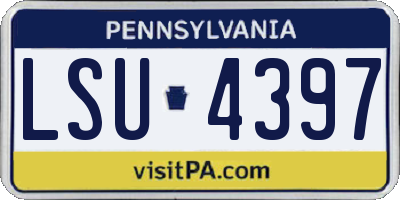 PA license plate LSU4397