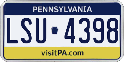 PA license plate LSU4398