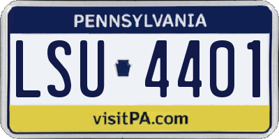 PA license plate LSU4401