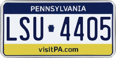 PA license plate LSU4405