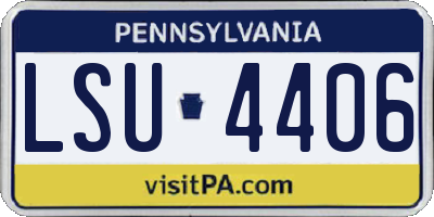 PA license plate LSU4406