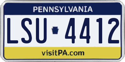 PA license plate LSU4412