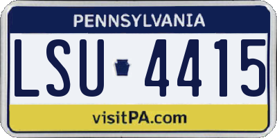 PA license plate LSU4415