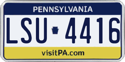 PA license plate LSU4416