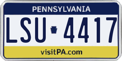 PA license plate LSU4417