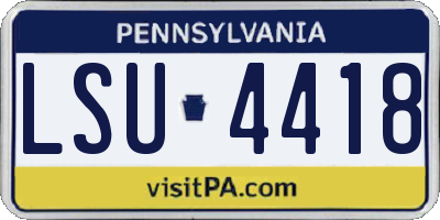 PA license plate LSU4418