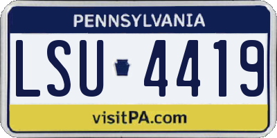 PA license plate LSU4419